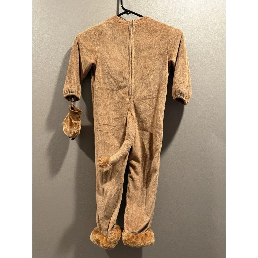Just Pretend Kids Lion Costume Plush Jumpsuit Zipper Unisex Brown